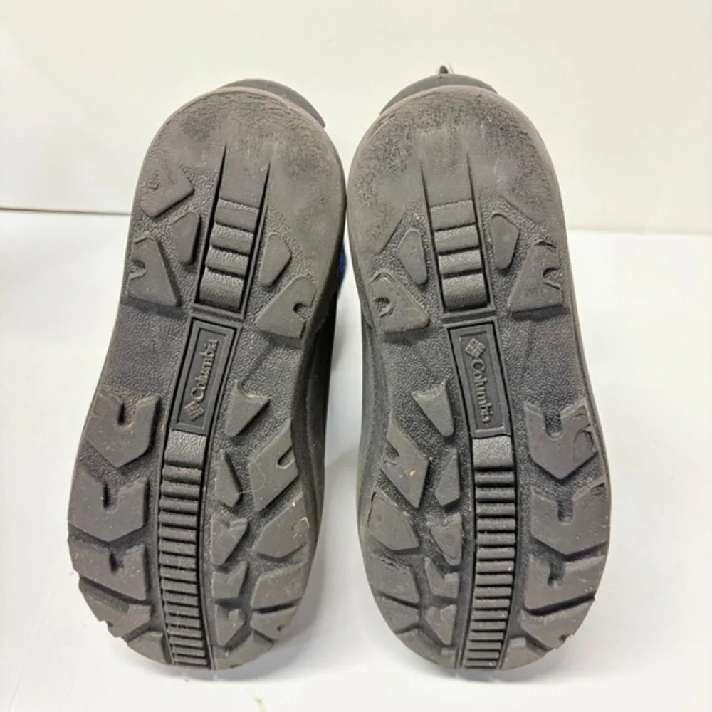 Columbia Snow Boots Big Kids Size‎ 4 Black Blue Bear Print Waterproof Winter